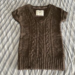 Brown short sleeve sweater- size Large